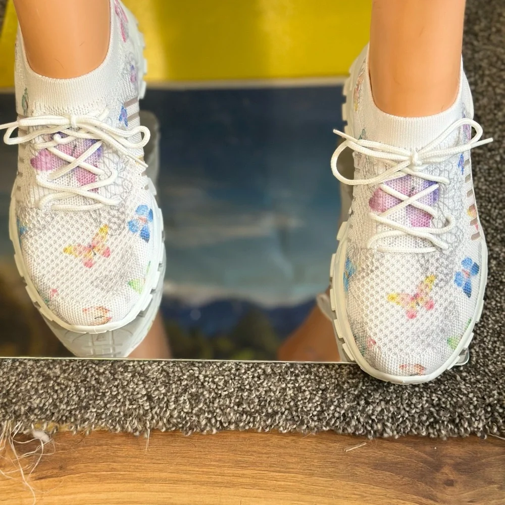 Multicolor Butterfly Women's Sneakers - Picture 4 of 5